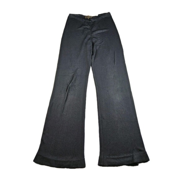 Fendi Women's Rayon Knit Wide Leg Pants Black Size 40
